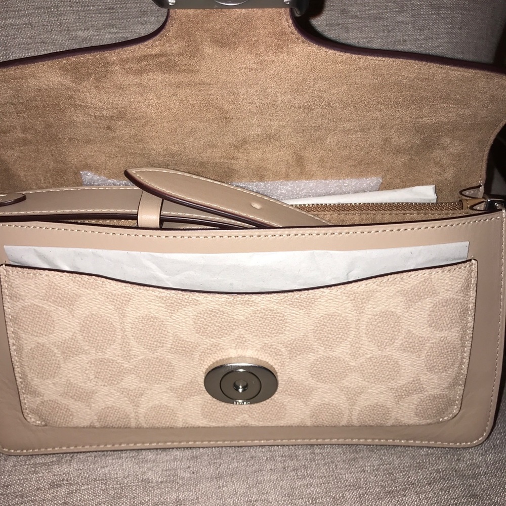 Coach Tabby 26 Signature Taupe/Silver Shoulder Bag - Picture 8 of 13